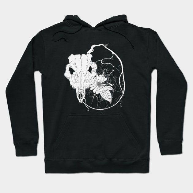 Deer Skull and Nature Hoodie by arunaurquhart